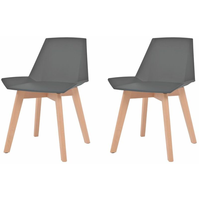 

Sillas de comedor 2 unidades plástico gris