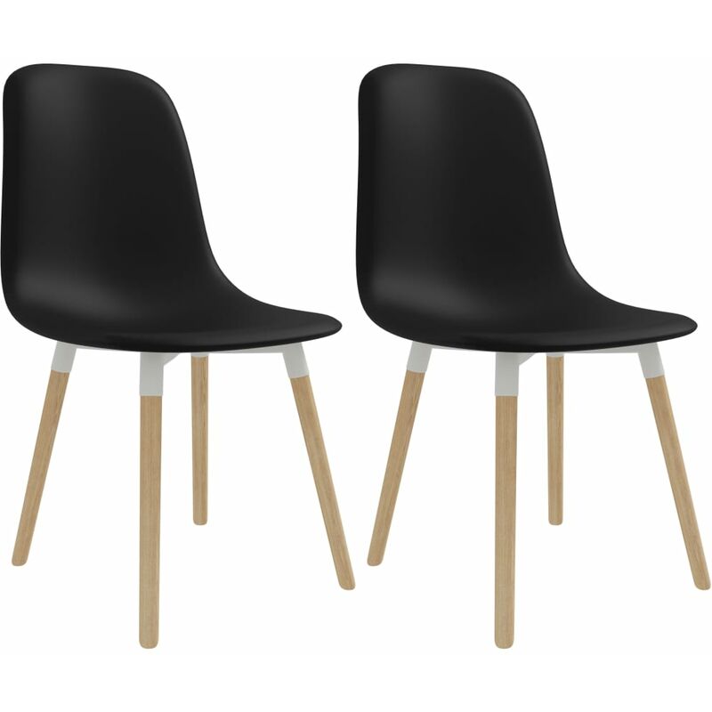 

Sillas de comedor 2 unidades plástico negro