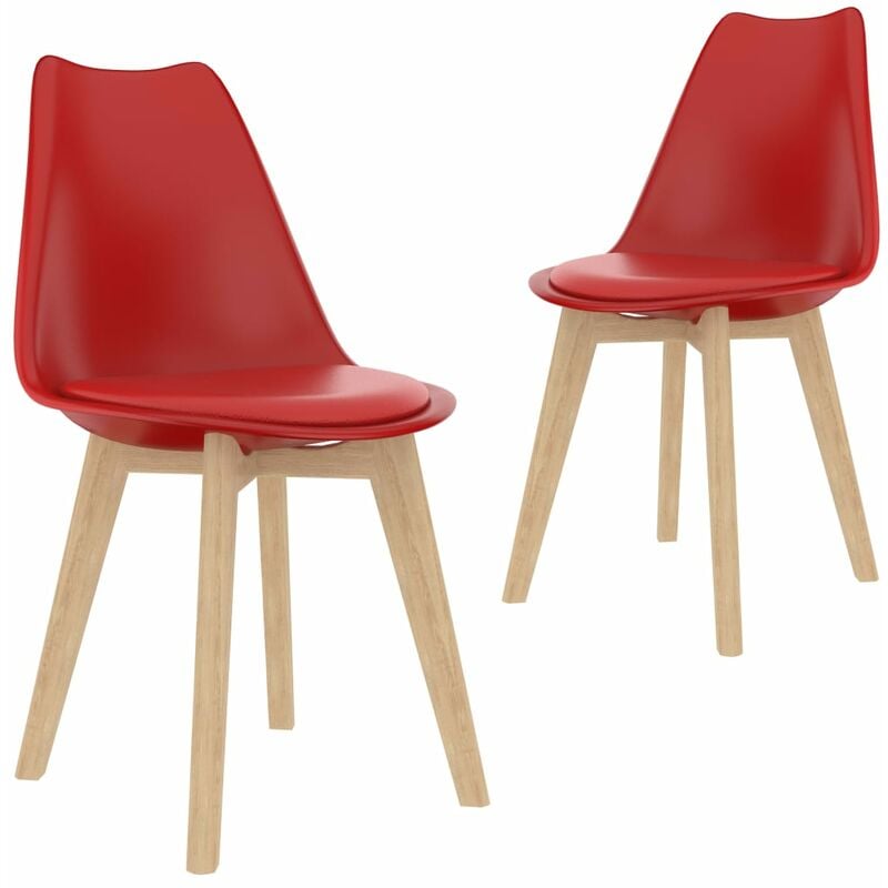 

Sillas de comedor 2 unidades plástico rojo