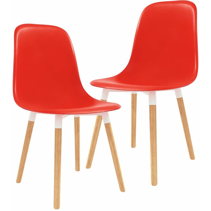 

Sillas de comedor 2 unidades plástico rojo