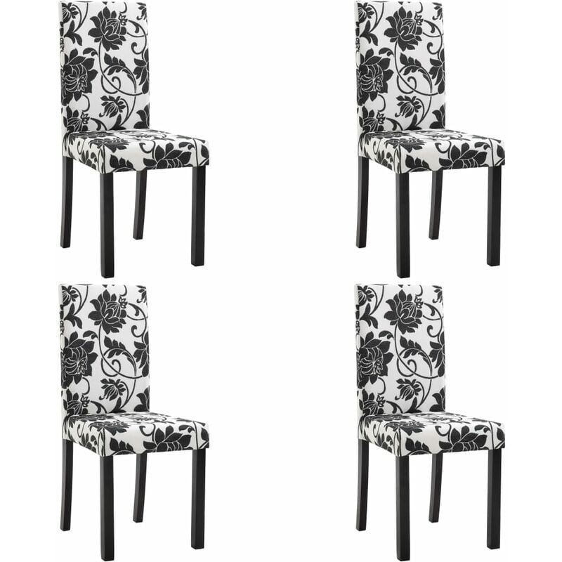 

vidaXL Sillas de Comedor de Tela Negra 4 Unidades - Negro