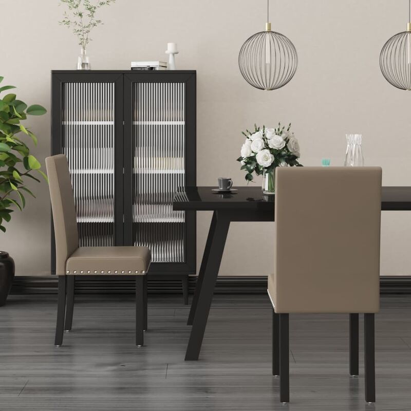 

Sillas de comedor 2 unidades PVC color capuchino