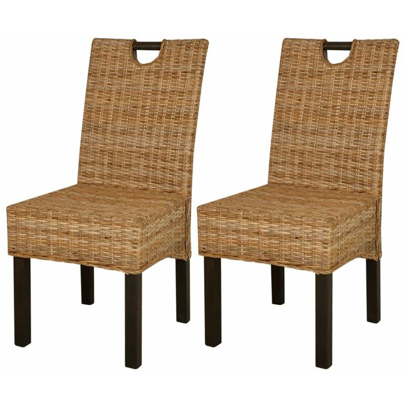 

Happyshopping - Sillas de comedor 2 unidades ratan kubu madera de mango