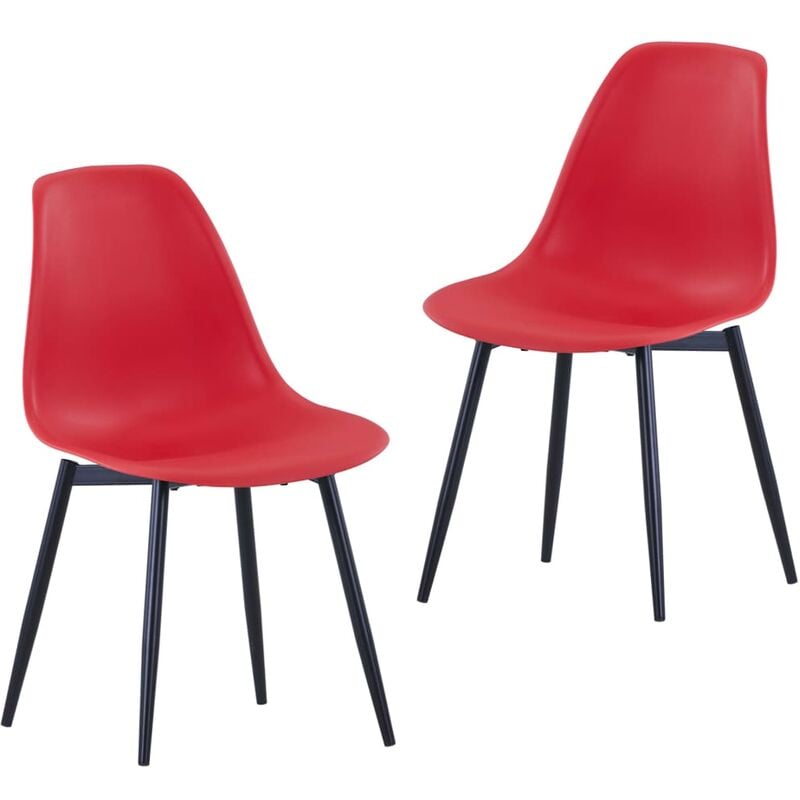 

Sillas de comedor 2 unidades rojo PP