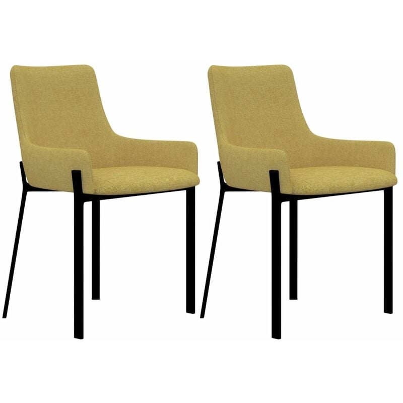 

Happyshopping - Sillas de comedor 2 unidades tela amarilla