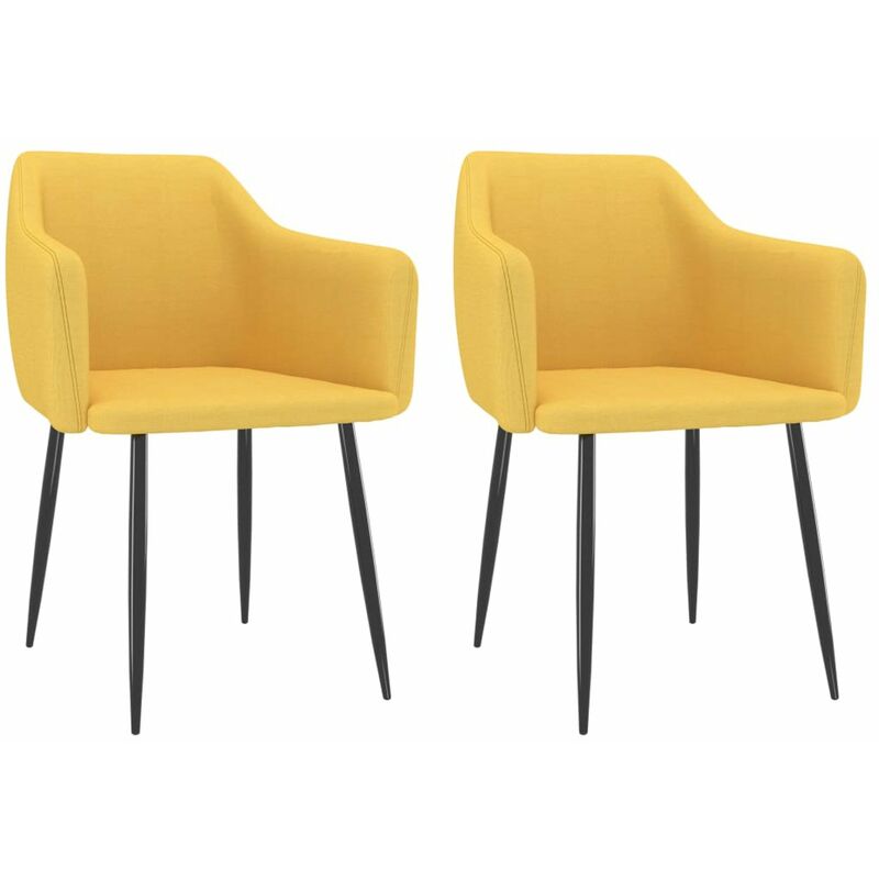 

Happyshopping - Sillas de comedor 2 unidades tela amarillo