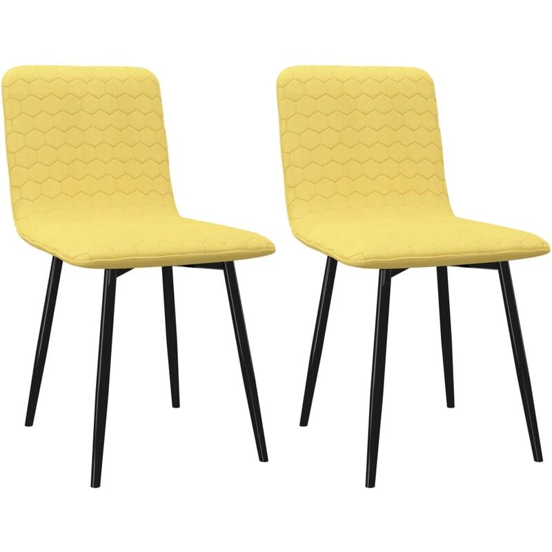 

Sillas de comedor 2 unidades tela amarillo