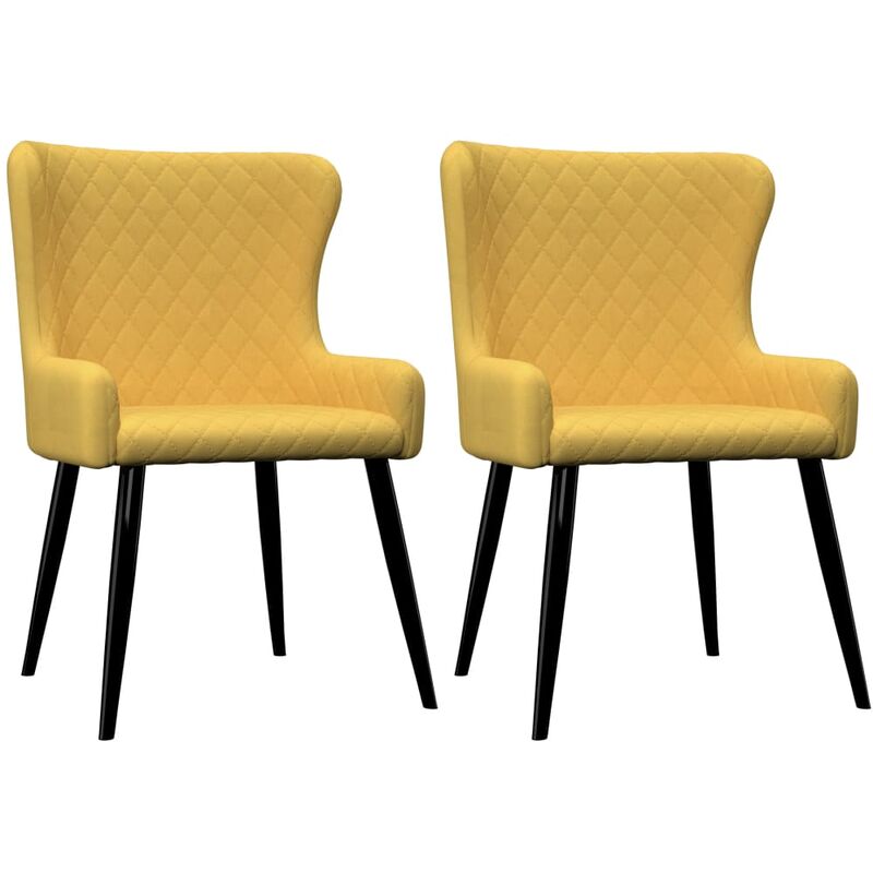 

Sillas de comedor 2 unidades tela amarillo
