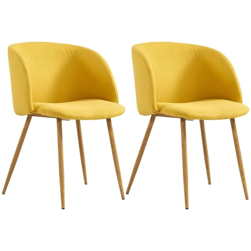 

Sillas de comedor 2 unidades tela amarillo
