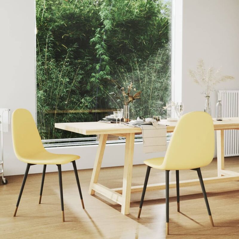 

Sillas de comedor 2 unidades tela amarillo mostaza