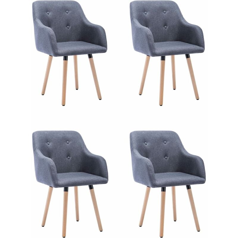 

vidaXL Sillas de Comedor Tela 4 Unidades Gris Claro - Gris