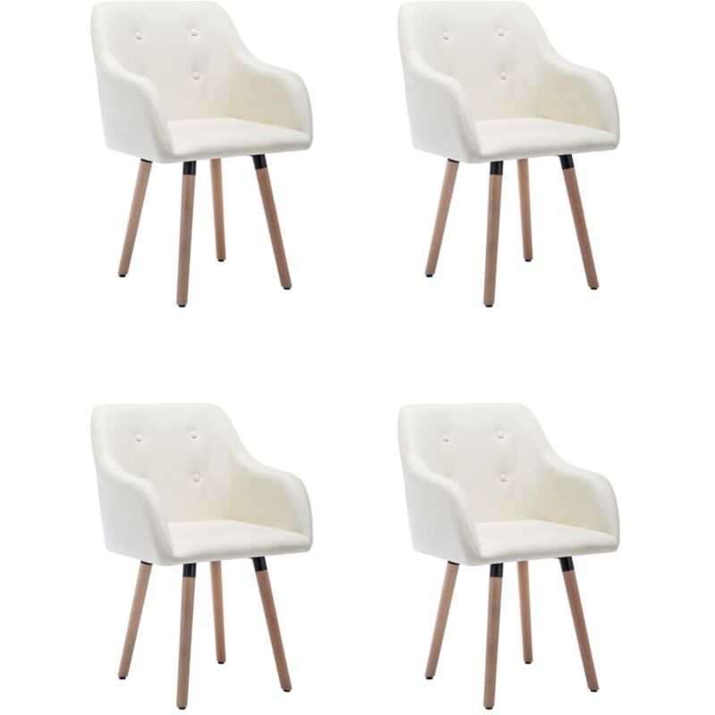 

vidaXL Sillas de Comedor Tela 4 Unidades Crema - Crema