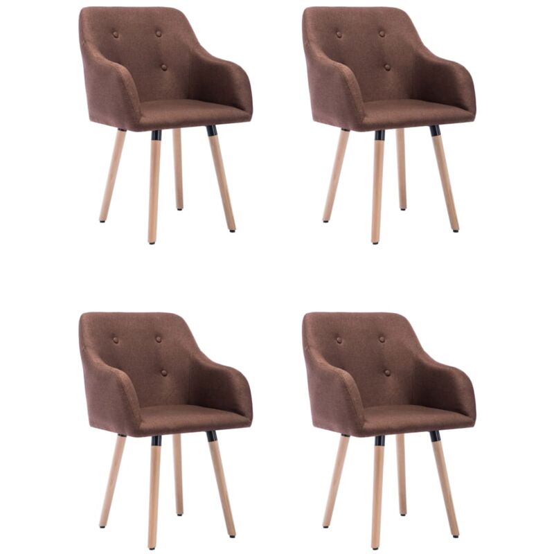 

Sillas de Comedor Tela 4 Unidades Marrón - Marrón - Vidaxl
