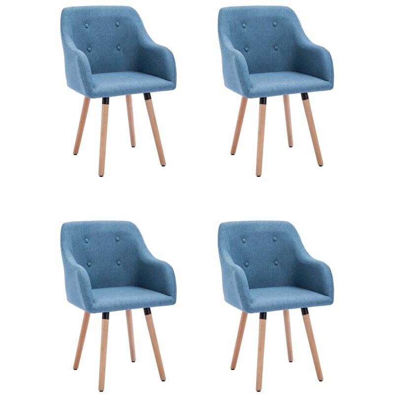 

Sillas de Comedor Tela 4 Unidades Azul - Azul - Vidaxl