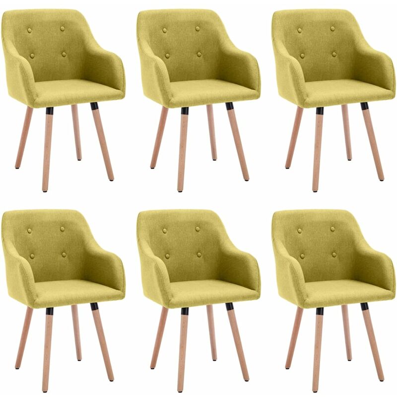 

Sillas de Comedor Tela 6 Unidades Verde - Verde - Vidaxl