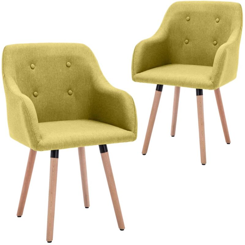 

vidaXL Sillas de Comedor Tela 2 Unidades Verde - Verde