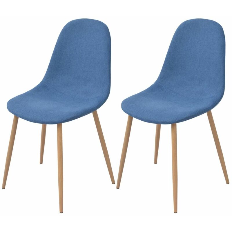 

Happyshopping - Sillas de comedor 2 unidades tela azul