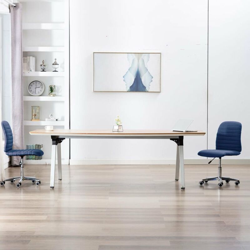 

Happyshopping - Sillas de comedor 2 unidades tela azul