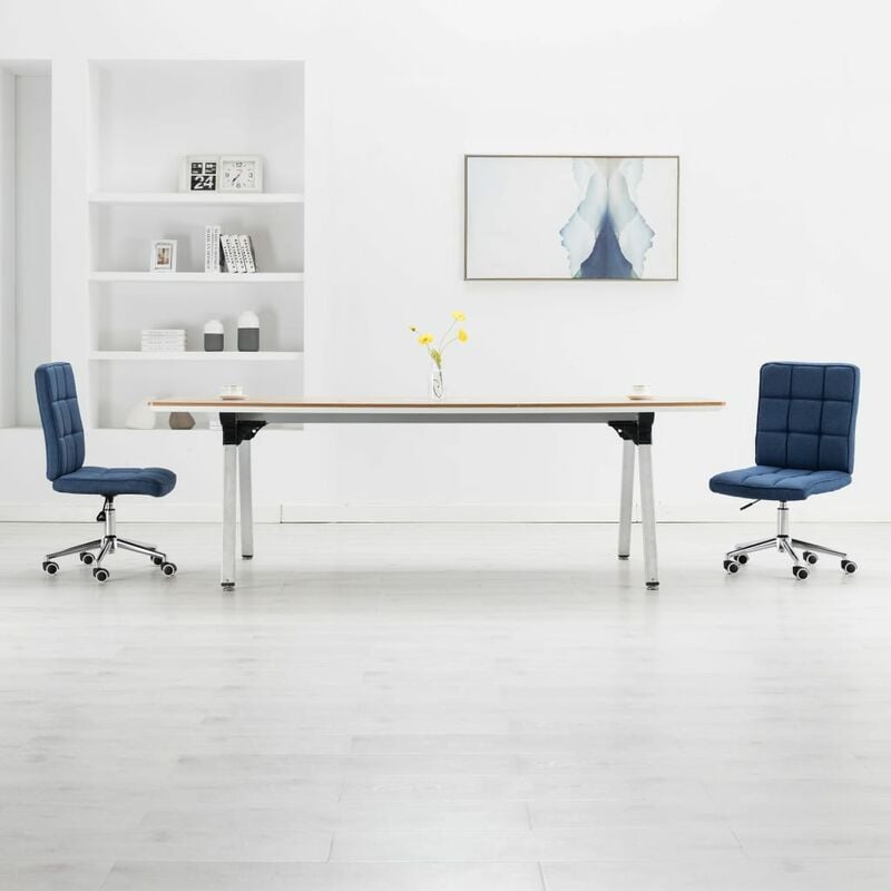 

Sillas de comedor 2 unidades tela azul