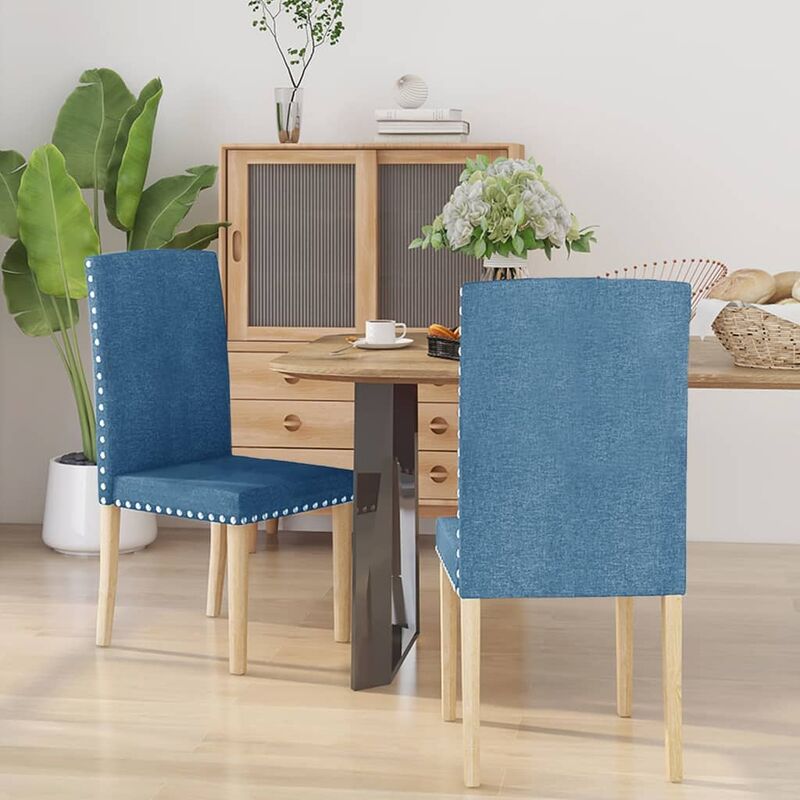 

Sillas de comedor 2 unidades tela azul