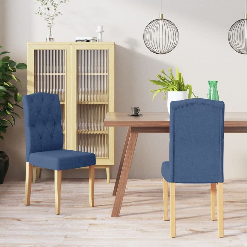 

Sillas de comedor 2 unidades tela azul