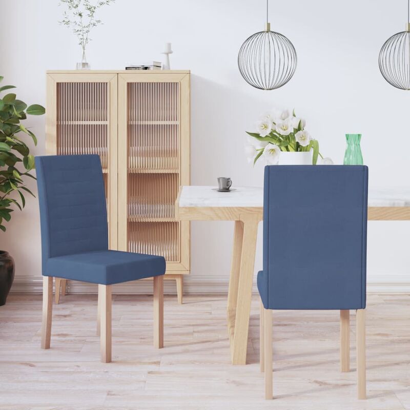 

Sillas de comedor 2 unidades tela azul