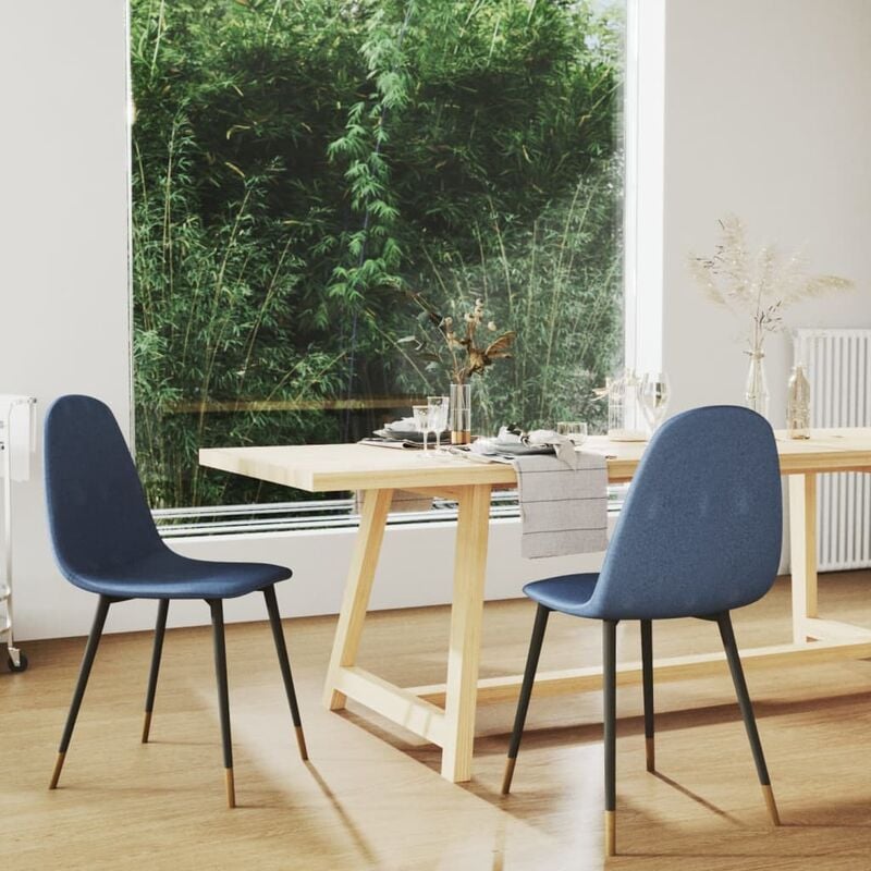 

Sillas de comedor 2 unidades tela azul