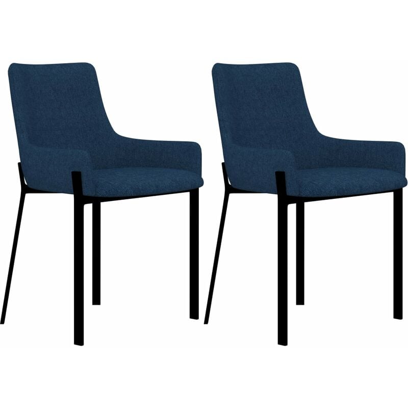 

Sillas de comedor 2 unidades tela azul - Azul