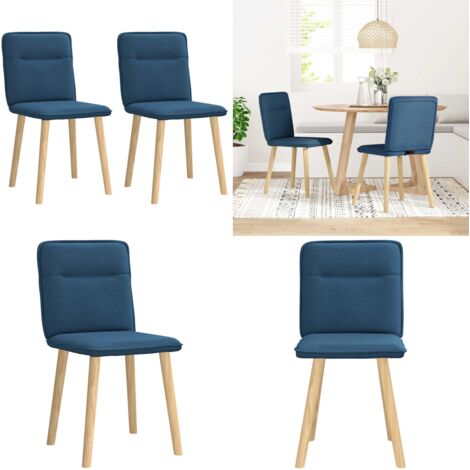 Sillas de comedor 2 unidades tela azul - Sillas de comedor azul - Sillas de comedor con respaldo