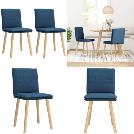 Sillas de comedor 2 unidades tela azul - Sillas ergonómicas - Sillas de comedor azul