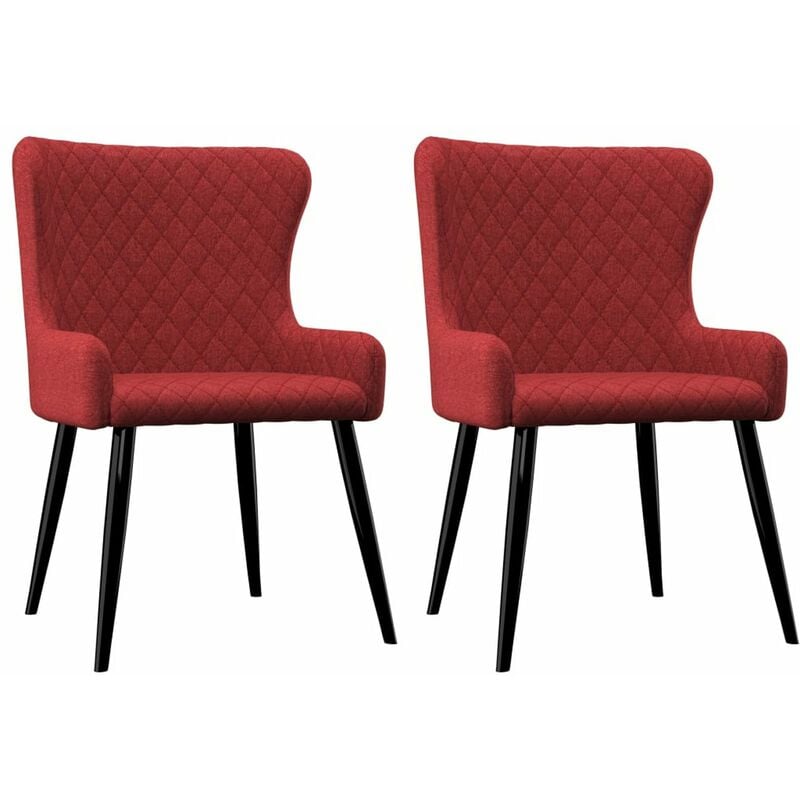 

Sillas de comedor 2 unidades tela burdeos