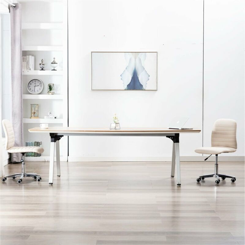 

Sillas de comedor 2 unidades tela color crema