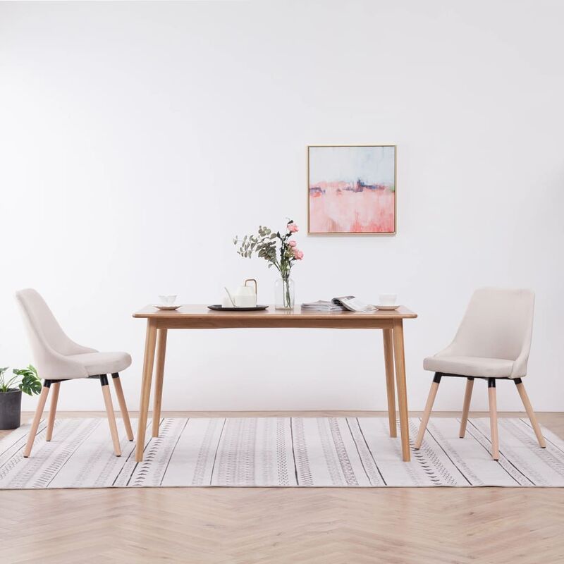 

Sillas de comedor 2 unidades tela color crema