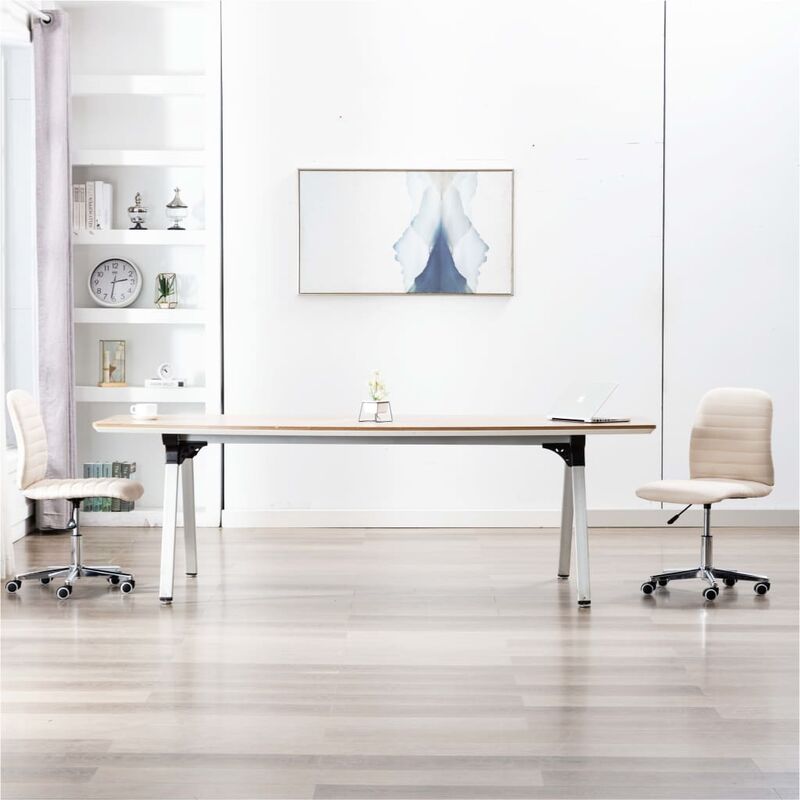 

Sillas de comedor 2 unidades tela color crema