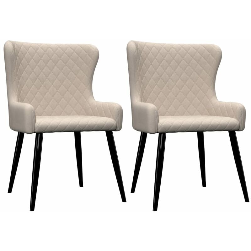 

Sillas de comedor 2 unidades tela color crema