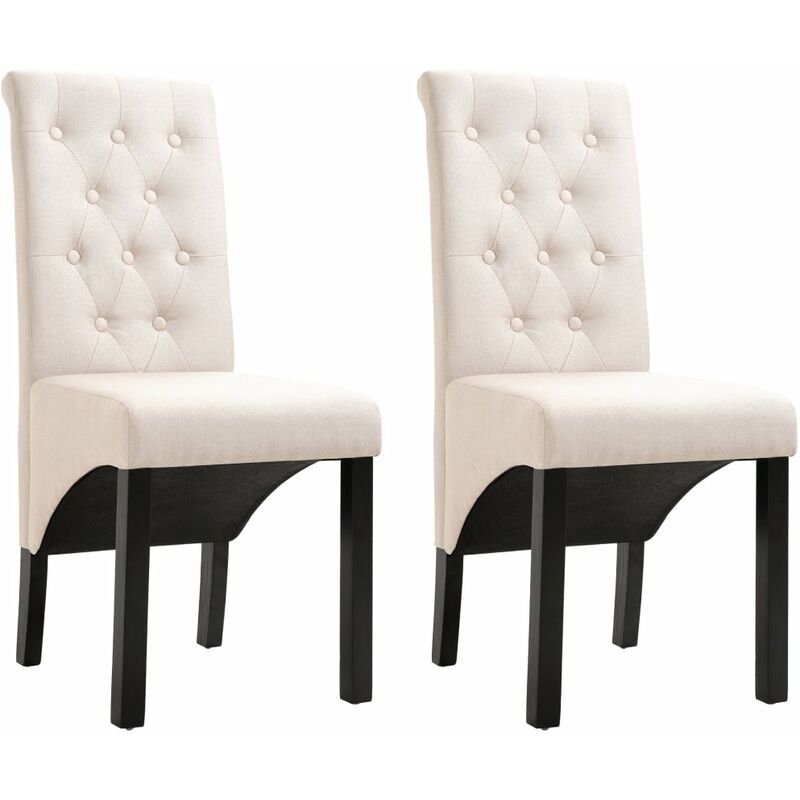 

Sillas de comedor 2 unidades tela color crema