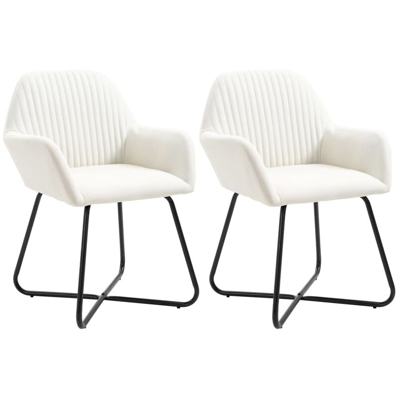

Sillas de comedor 2 unidades tela color crema
