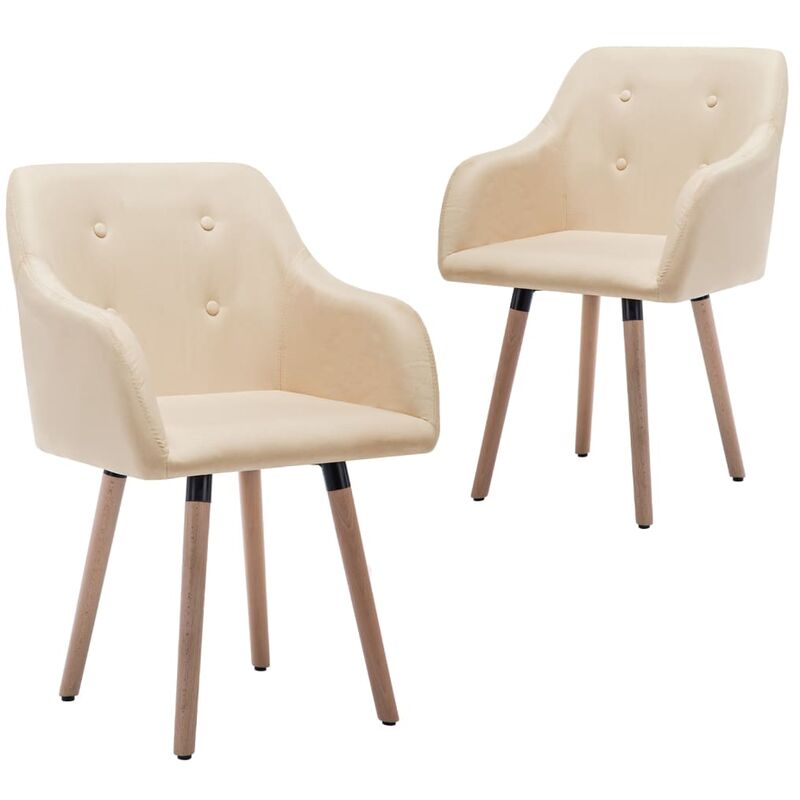 

Sillas de comedor 2 unidades tela color crema