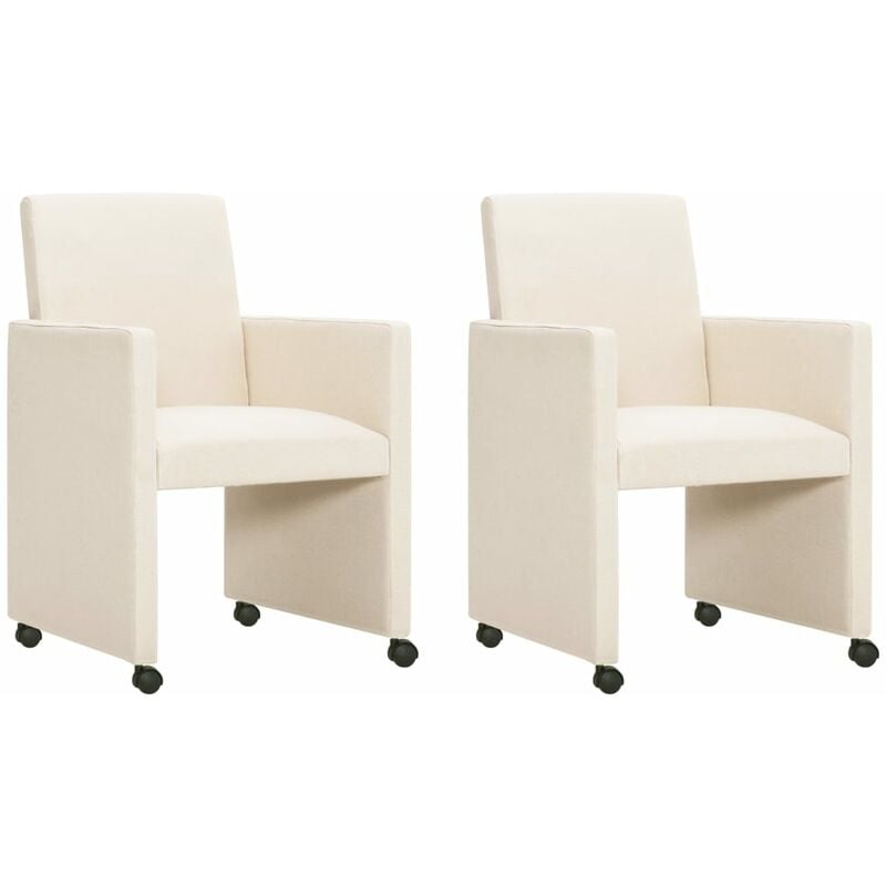 

Sillas de comedor 2 unidades tela color crema