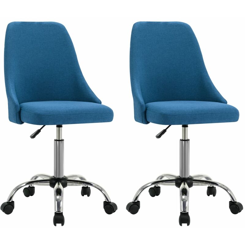 

vidaXL Sillas de Comedor 2 Unidades Tela Azul - Azul
