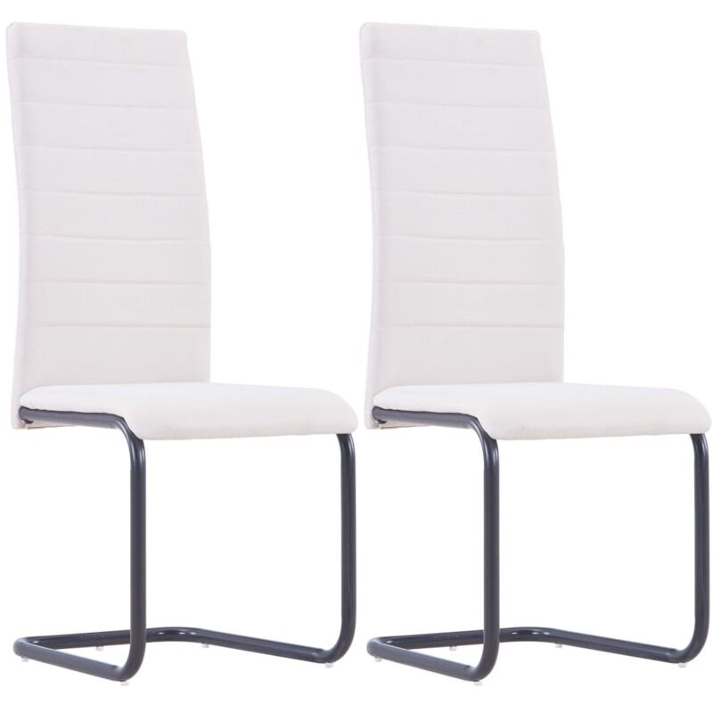 

vidaXL Sillas de Comedor Voladizas Tela 2 Unidades Crema - Crema