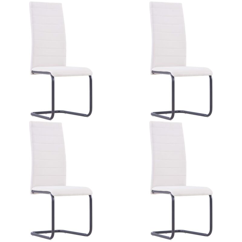 

vidaXL Sillas de Comedor Voladizas Tela 4 Unidades Crema - Crema