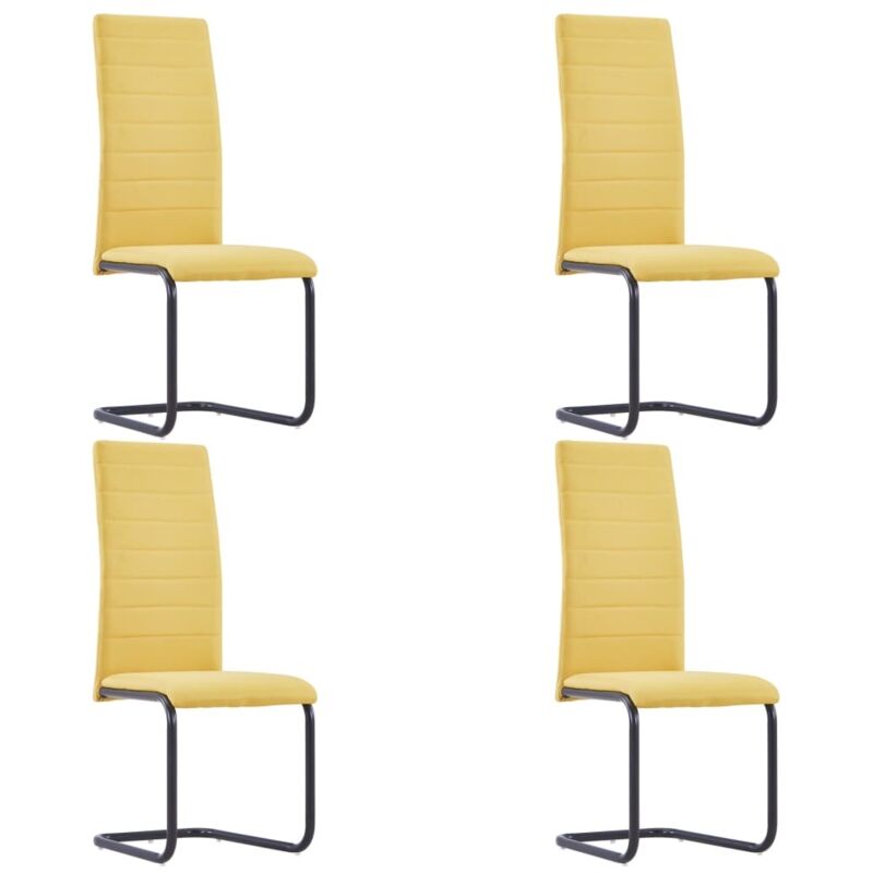 

vidaXL Sillas de Comedor Voladizas Tela 4 Unidades Amarilla - Amarillo