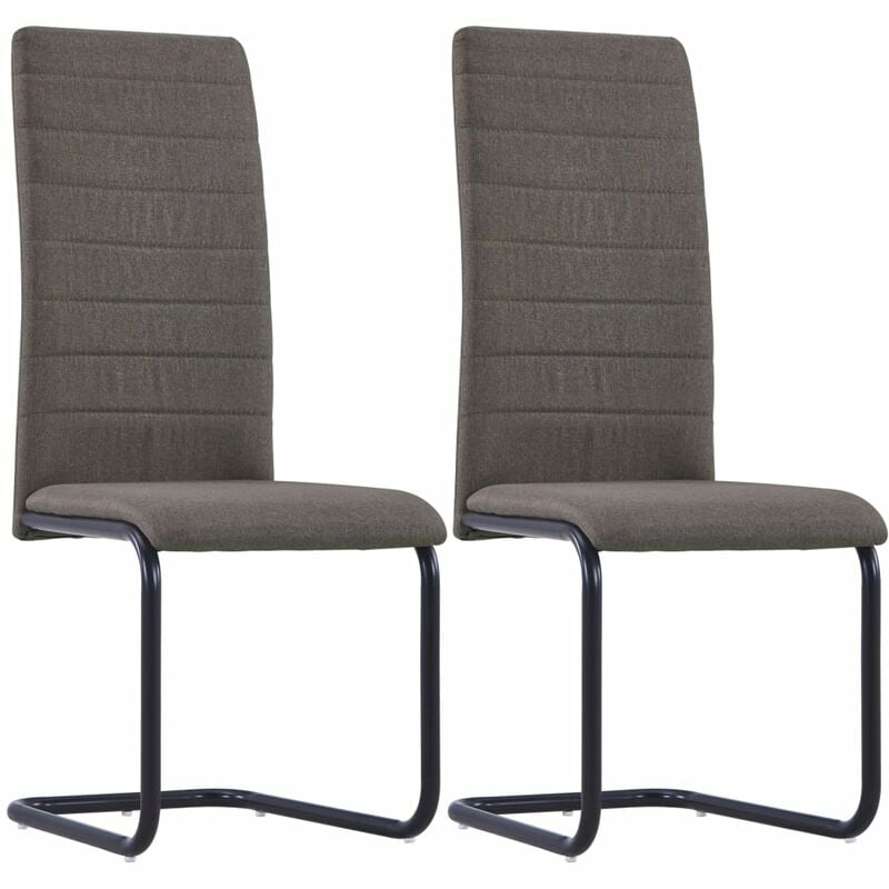 

vidaXL Sillas de Comedor Voladizas Tela 2 Unidades Gris Taupe - Gris Topo