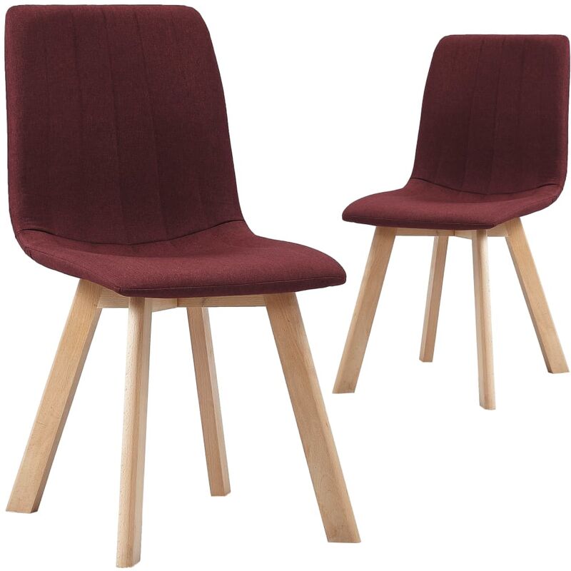 

Sillas de comedor 2 unidades tela color vino tinto