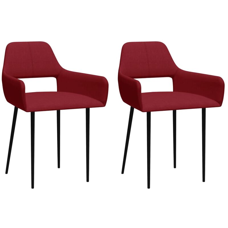 

Sillas de comedor 2 unidades tela color vino tinto