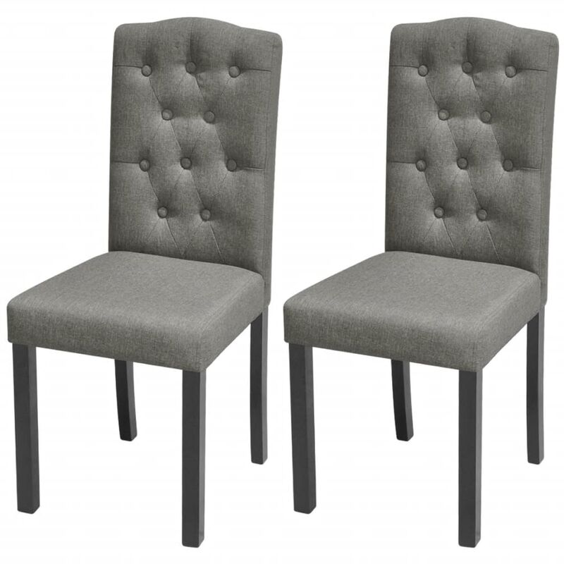 

Sillas de comedor 2 unidades tela gris