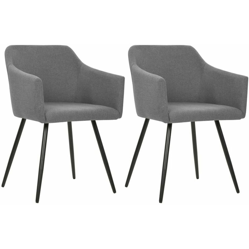 

Sillas de comedor 2 unidades tela gris claro