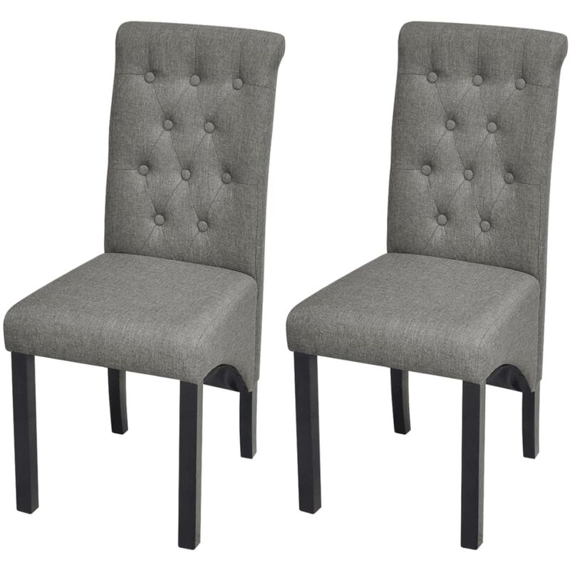

Sillas de comedor 2 unidades tela gris claro
