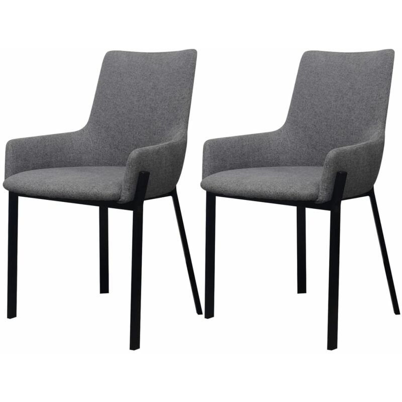 

Sillas de comedor 2 unidades tela gris claro
